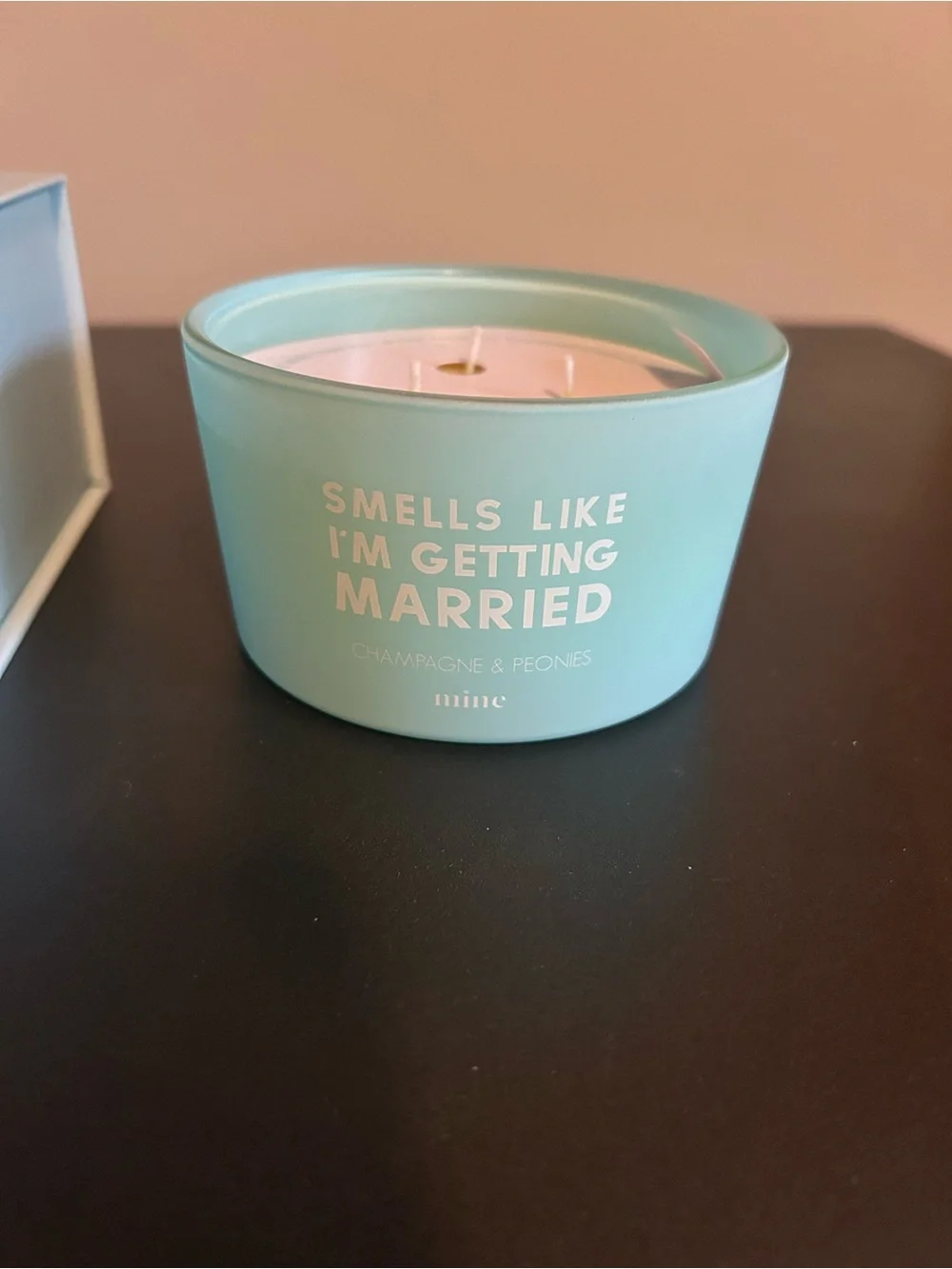 mine Aqua 'Smells Like I'm Getting Married' Champagne & Peonies Scented Candle